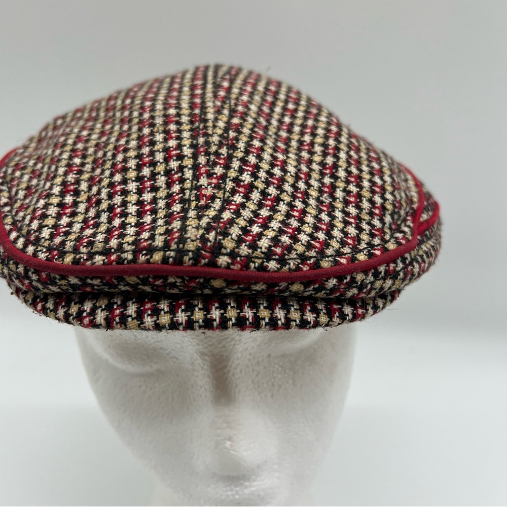 Element Crowns Houndstooth Flat Cap Wool Blend Br… - image 3